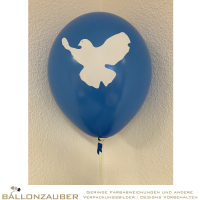 Latexballon Rund Friedenstaube Wei Blau 30cm = 11inch Umf. 95cm