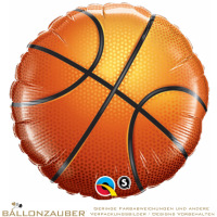 Folienballon Rund Basketball orange 45cm = 18inch Ballon Luftballon