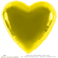 Folienballon Herz gelb metallic 45cm = 18inch Hochzeit Geburtstag